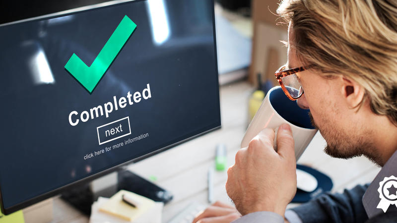 Man looking at computer screen