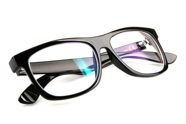 A pair of black eyeglasses