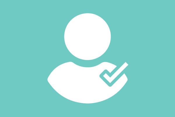 Person icon with a checkmark