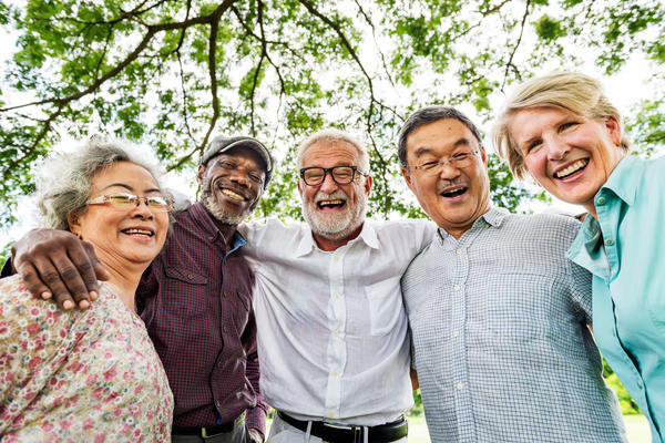 Smiling retirees