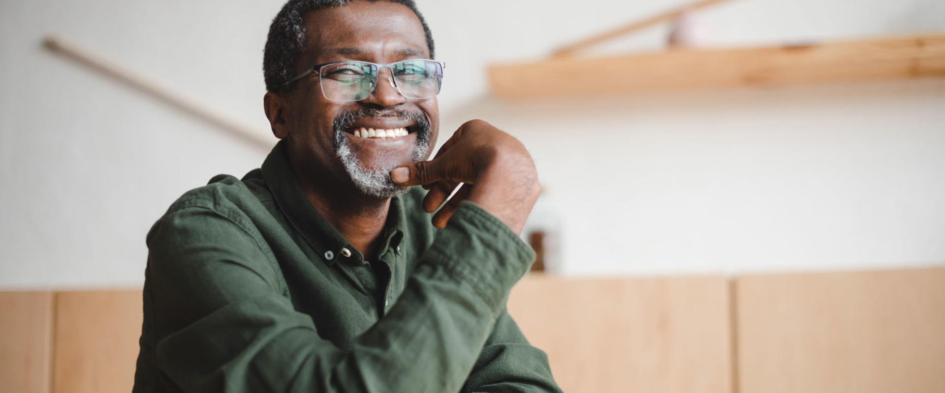 Smiling retiree